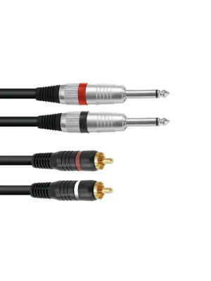 Kabel KC2-30 2x Jack 6,3 mono - 2x RCA, 3 m Přímo Od Výrobce