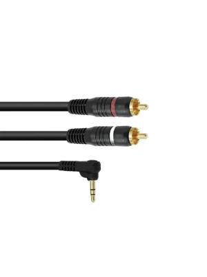 Super Cena Omnitronic kabel stereo mini Jack 3,5 mm 90°/2xRCA, 1,5m