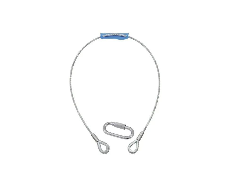 Eurolite Lanko jistící 6 mm x 1000 mm, až do 35 kg, stříbrné, karabina typ B Odeslání Ihned