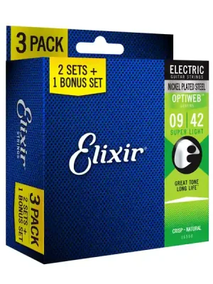 Akční Nabídka Elixir 16550 OPTIWEB Coating Light 09-42 3-PACK