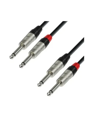 Výprodej Adam Hall Cables K4 TPP 0150 - Audiokabel REAN 2 x 6,3 mm Klinke mono auf 2 x 6,