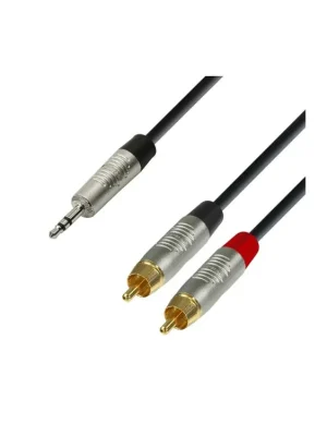Adam Hall Cables K4 YWCC 0150 - Audiokabel REAN 3,5 mm - 2x RCA / 1,5m Expresní Doručení