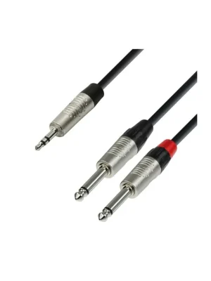 Adam Hall Cables K4 YWPP 0300 - Audiokabel REAN 3,5 mm Klinke stereo auf 2 x 6,3 Tovární Cena