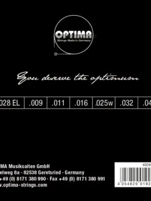 Optima struny pro E-kytaru Chrome Strings. Round Wound Pouze Dnes