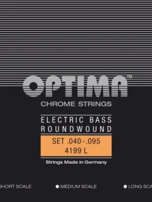 Časově Omezené Optima struny pro E-bas Chrome Strings. Round Wound Short Scale