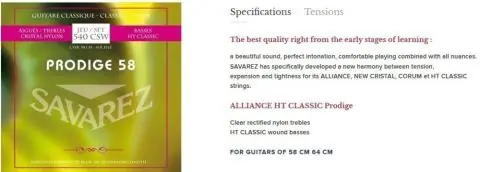 Pouze Dnes Struny pro Klasickou kytaru Prodige 38 1/8-3/4 velikost